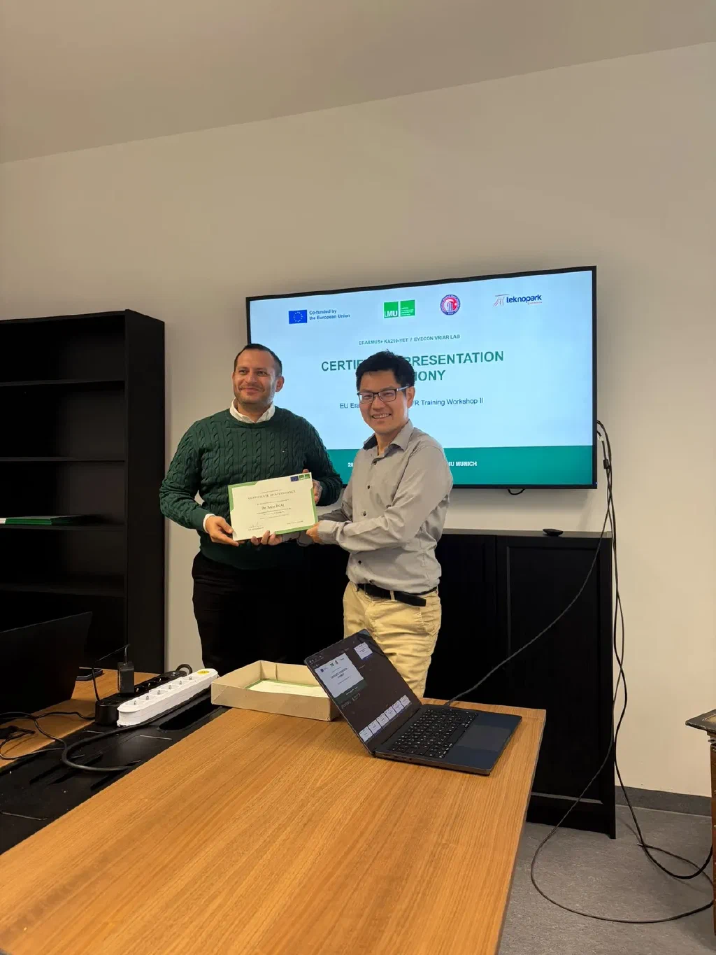 Certificates handed over at the certification event