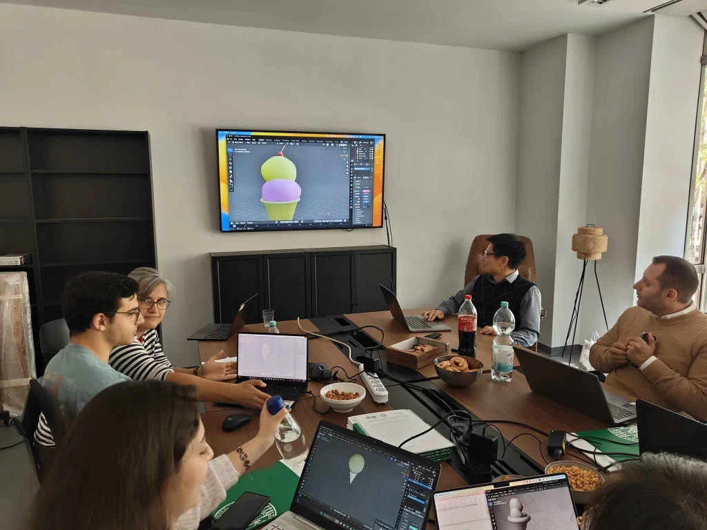 Participants at the Blender workshop